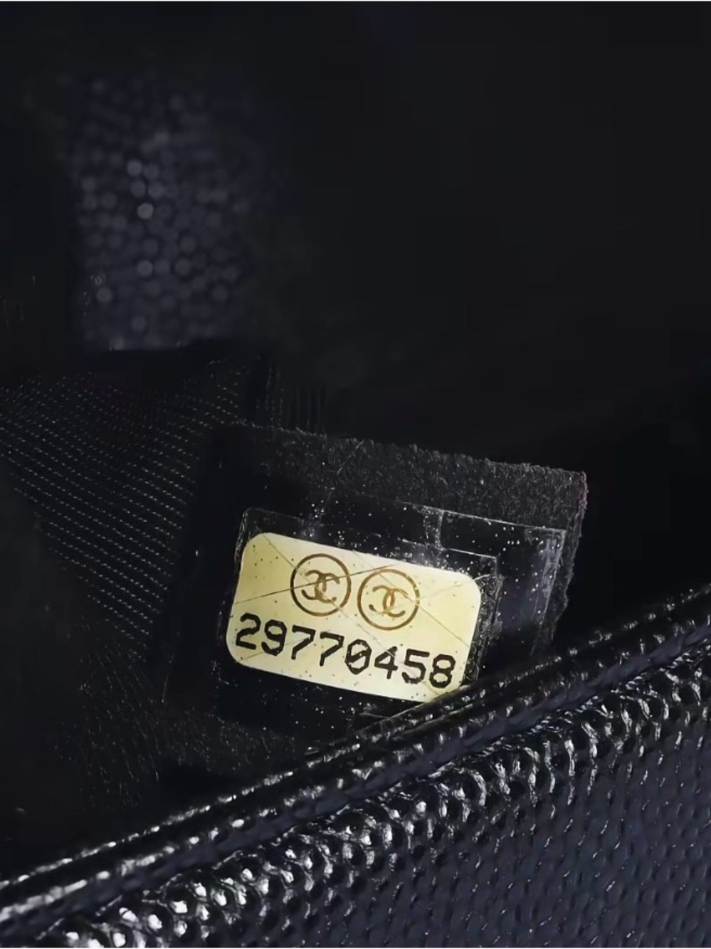 Authentic Chanel Boy Quilted Bag, Black Caviar Leather with Gold Hardware - Picture 11 of 16